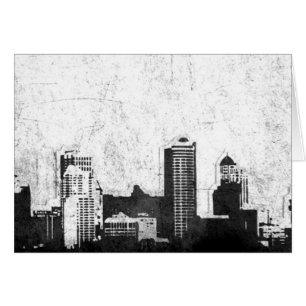 Grungy city background in black and white