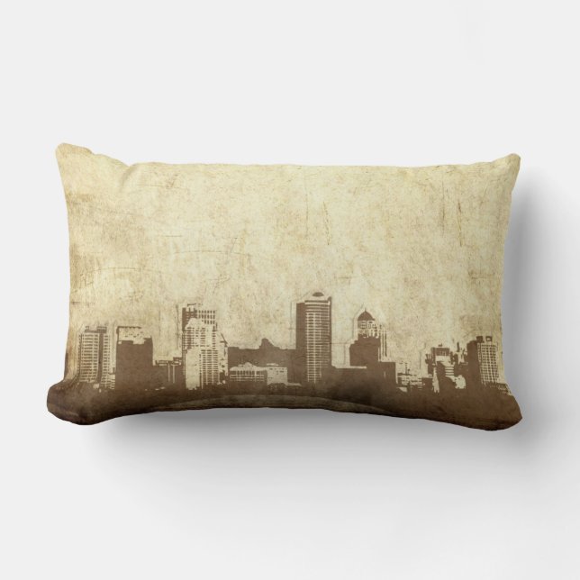 Grungy city background lumbar cushion (Front)