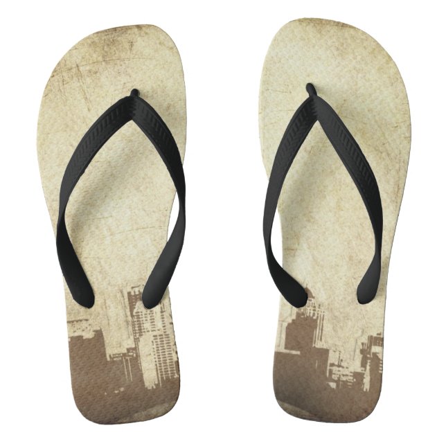 Grungy city background thongs (Footbed)
