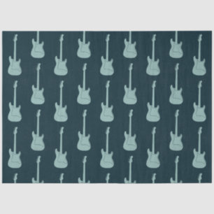 Grungy Classic Electric Guitar Polkadot navy mint Tissue Paper