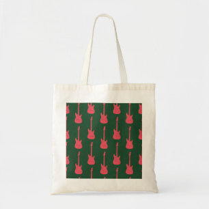Grungy Classic Electric Guitar Polkadot pink green Tote Bag