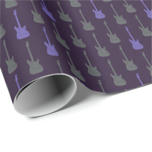 Grungy Classic Electric Guitar Polkadot purplegrey Wrapping Paper