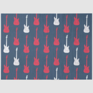Grungy Classic Electric Guitar Polkadot red blue Tissue Paper