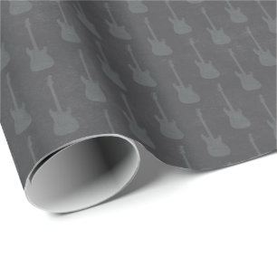 Grungy Classic Electric Guitar Polkadot tonal grey Wrapping Paper