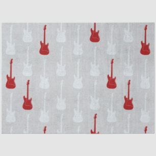 Grungy Classic Electric Guitar Polkadot white red Tissue Paper