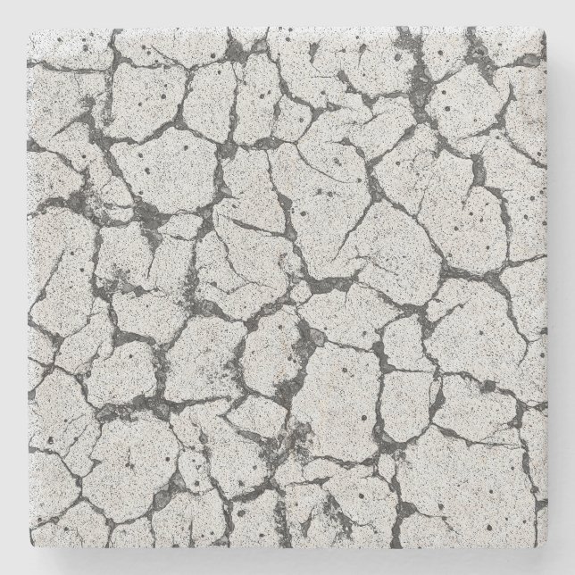 Grungy Cracked Paint Concrete  Stone Coaster (Front)