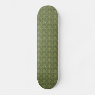Grungy Dark Green Scallops Skateboard