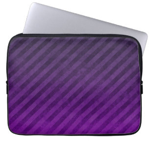 Grungy Dark Purple Stripes Laptop Sleeve