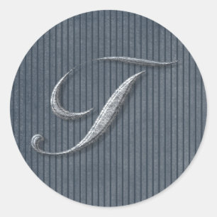 Grungy Denim Stripe Initial Mousepads, Stickers