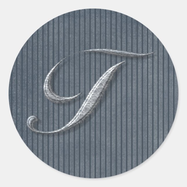 Grungy Denim Stripe Initial Mousepads, Stickers (Front)