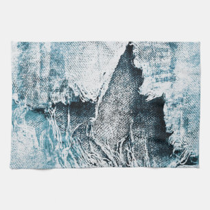 grungy denim tea towel