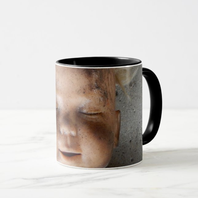 Grungy Doll Face Mug (Front Right)