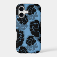 Grungy Floral Decadence BT iPhone 5 Case, Blue