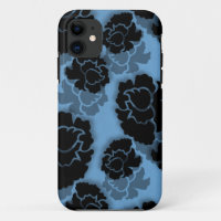 Grungy Floral Decadence BT iPhone 5 Case, Blue