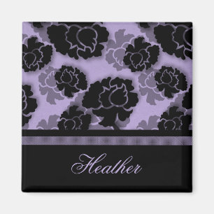 Grungy Floral Decadence Magnet, Lavender Magnet