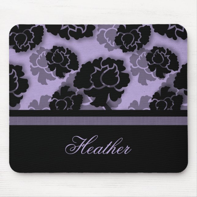 Grungy Floral Decadence Mousepad, Lavender Mouse Pad (Front)