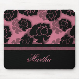 Grungy Floral Decadence Mousepad, Pink Mouse Pad