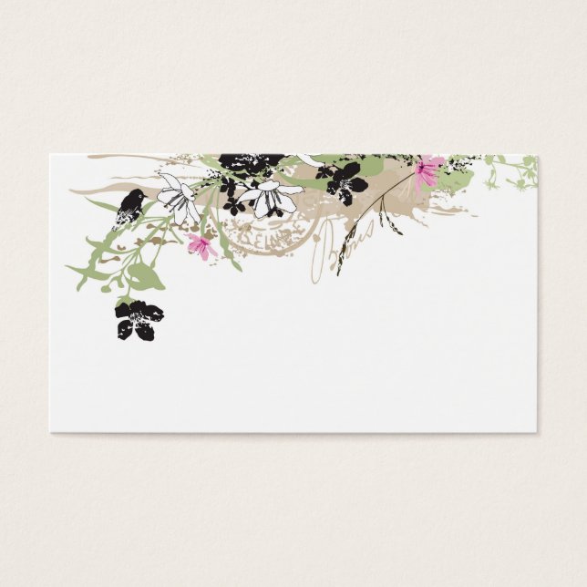 Grungy flowers Profile Card (Front)