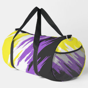 Grungy Funky ZigZag Abstract Nonbinary Pride Flag Duffle Bag