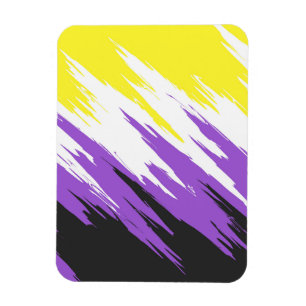 Grungy Funky ZigZag Abstract Nonbinary Pride Flag Magnet
