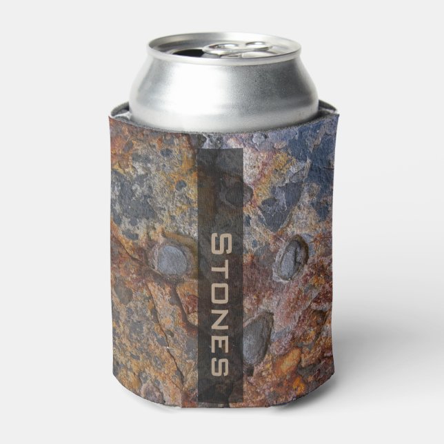 Grungy geology Rock Texture with Name Can Cooler (Can Front)
