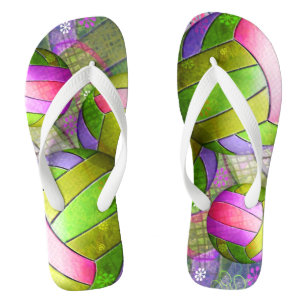 Grungy Girly Volleyball Thongs