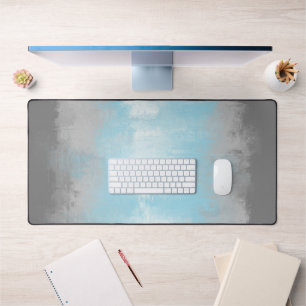 Grungy Glitchy Funky Abstract Demiboy Pride Flag Desk Mat
