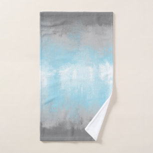 Grungy Glitchy Funky Abstract Demiboy Pride Flag Hand Towel
