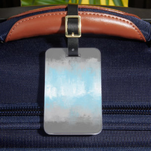 Grungy Glitchy Funky Abstract Demiboy Pride Flag Luggage Tag
