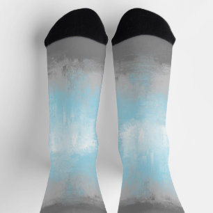 Grungy Glitchy Funky Abstract Demiboy Pride Flag Socks