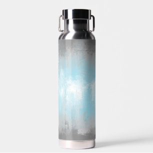 Grungy Glitchy Funky Abstract Demiboy Pride Flag Water Bottle