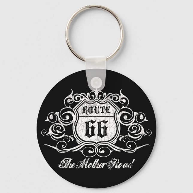 Grungy Graphic Rte. 66 Key Ring (Front)