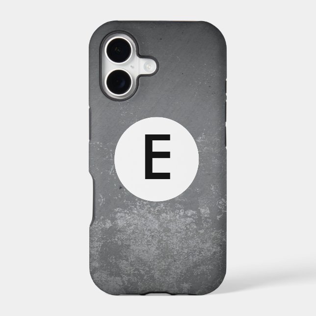 Grungy Grey monogram drawn pattern (Back)