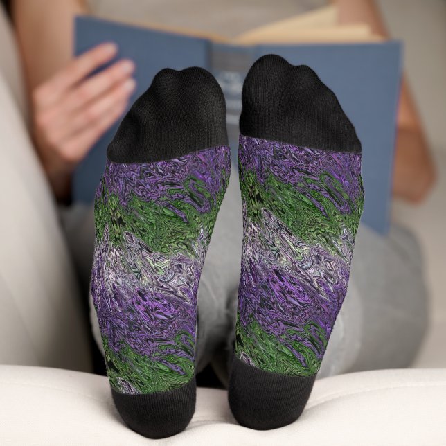Grungy Groovy Funky Trippy Genderqueer Pride Socks (Bottom)