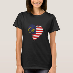 Grungy I Love Malaysia Heart Flag T-Shirt