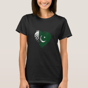 Grungy I Love Pakistan Heart Flag T-Shirt