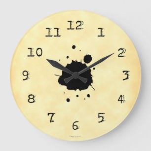 Grungy Ink Blot Wall Clock