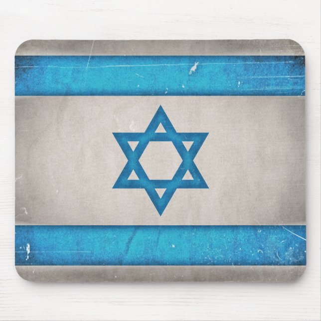 Grungy Israel Flag Star of David Mouse Pad (Front)