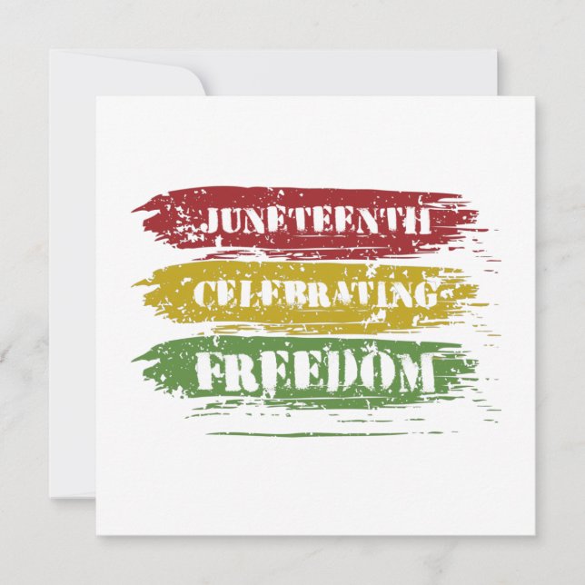 Grungy Juneteenth, Freedom of Black people Holiday Card (Front)