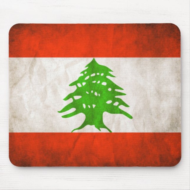 Grungy Lebanon Flag Mouse Pad (Front)