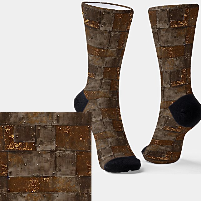 Grungy Metal Steel Wall with Panels Socks (Creator Uploaded)