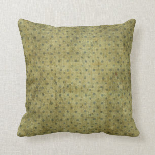 Grungy Moss Green Polka Dot Pattern Cushion