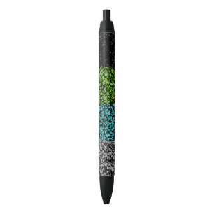 Grungy Noisy Abstract Quoiromantic Pride Flag Black Ink Pen