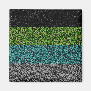 Grungy Noisy Abstract Quoiromantic Pride Flag Magnet
