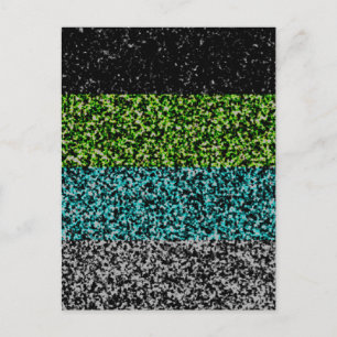 Grungy Noisy Abstract Quoiromantic Pride Flag Postcard