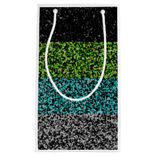 Grungy Noisy Abstract Quoiromantic Pride Flag Small Gift Bag