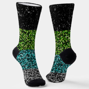 Grungy Noisy Abstract Quoiromantic Pride Flag Socks