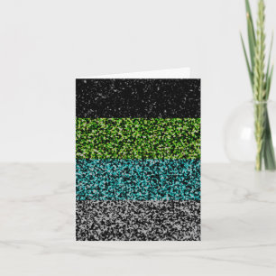 Grungy Noisy Abstract Quoiromantic Pride Flag Thank You Card