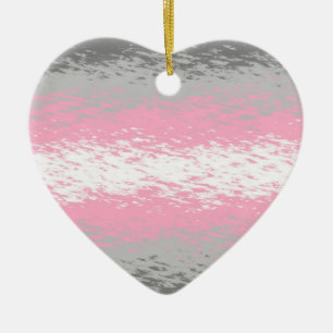 Grungy Noisy Grainy Abstract Demigirl Pride Flag Ceramic Ornament