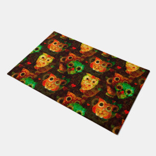 Grungy Owls seamless pattern I + your idea Doormat